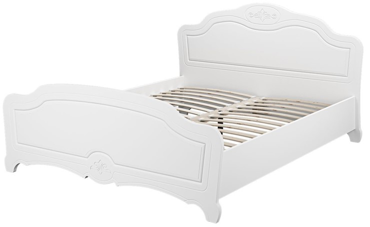 Кровать полуторная Лотос (Белый) 140х200 с основанием в Абакане - изображение 1