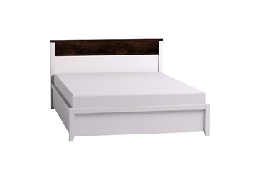 Полутороспальная кровать Норвуд 33 с гибкими ламелями дерево, Белый-Орех шоколадный в Абакане