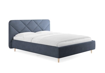 Спальная кровать Taylor, Замша синий 140х190 с основанием в Абакане