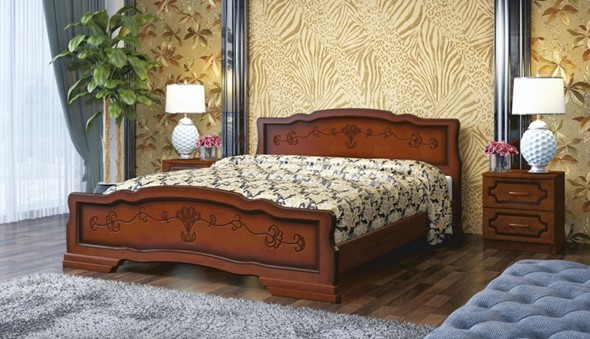 Кровать 1-спальная Карина-6 (Орех) 90х200 в Абакане - изображение