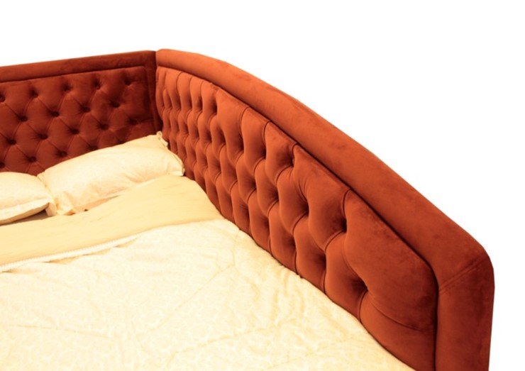 Кровать угловая без механизма высокими ножками Грета 2140х2150 мм в Абакане - изображение 5