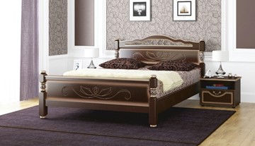 Двуспальная кровать Карина-5 (Орех Темный) 160х200 в Абакане