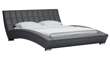 Кровать спальная Оливия 160 арт. Марика 485 к/з (серый) с основанием в Абакане