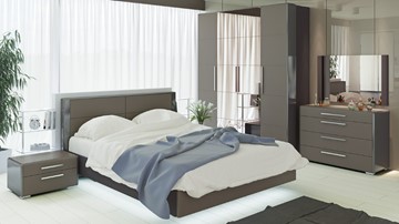 Модульная спальня Наоми №3, цвет Фон серый, Джут в Абакане