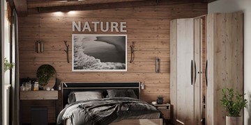Спальный гарнитур Nature №4, Гаскон Пайн-Черный в Абакане