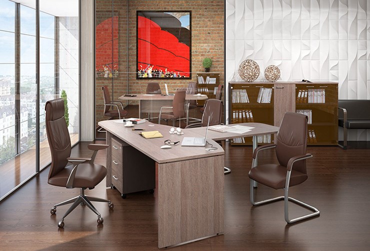 Офисный комплект мебели Xten с большим шкафом для документов для 2 сотрудников в Абакане - изображение 2
