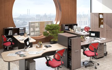 Офисный комплект мебели Xten с большим шкафом для документов для 2 сотрудников в Абакане - предосмотр 5