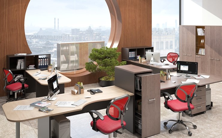 Офисный комплект мебели Xten с большим шкафом для документов для 2 сотрудников в Абакане - изображение 5