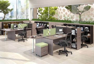 Офисный комплект мебели Xten с большим шкафом для документов для 2 сотрудников в Абакане - предосмотр 1
