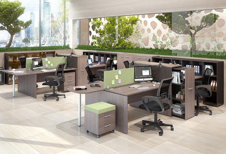 Офисный комплект мебели Xten с большим шкафом для документов для 2 сотрудников в Абакане - изображение 1