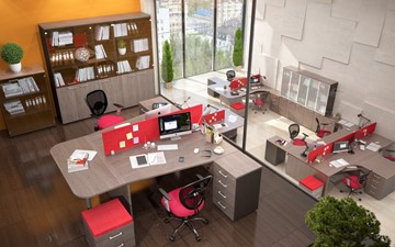 Офисный комплект мебели Xten с большим шкафом для документов для 2 сотрудников в Абакане - предосмотр 3