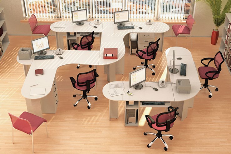 Офисный набор мебели Классик для 5 сотрудников в Абакане - изображение