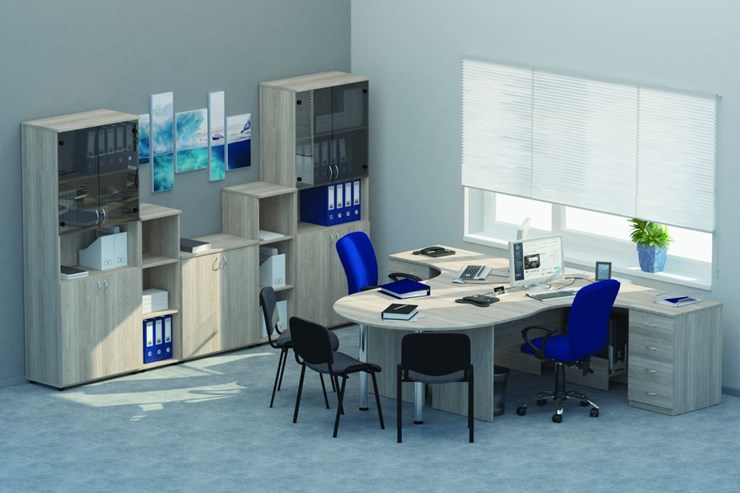 Мебель для персонала Twin для 2 сотрудников с совмещенными столами в Абакане - изображение