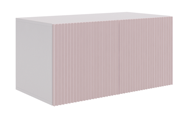 Антресоль Зефир 118.01 (белое дерево/пудра розовая (эмаль)) в Абакане - изображение