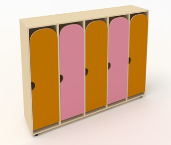 Распашной шкаф ШГ5У Беж+Оранжевый+Розовый в Абакане