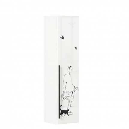 Шкаф одностворчатый Джоли Тип 1 ЛД 535.010, Серый шелк в Абакане - изображение