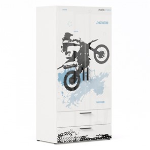 2-створчатый шкаф комбинированный Мотокросс ЛД 535.040, Серый шелк в Абакане