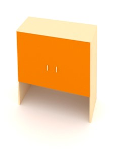 Детский 2-дверный шкаф ДШ-1М МДФ Беж + Оранжевый в Абакане