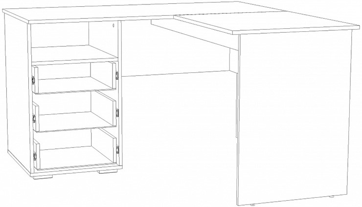 Письменный стол Банни НМ 041.41, Меренга/Макарун/Белый/Дуб сонома в Абакане - изображение 2