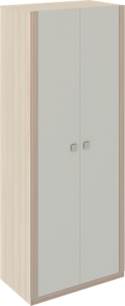 Шкаф двухдверный Глэдис М22 (Шимо светлый/Белый текстурный) в Абакане - изображение