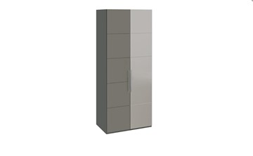 Распашной шкаф Наоми с 1 зеркальной правой дверью, цвет Фон серый, Джут СМ-208.07.04 R в Абакане