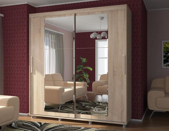 Шкаф Комфорт №12 2.0 с прямоугольными зеркалами в Абакане - изображение