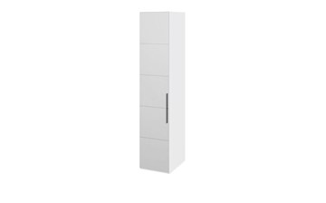 Шкаф Наоми с зеркальной дверью левый, цвет Белый глянец СМ-208.07.02 L в Абакане - предосмотр
