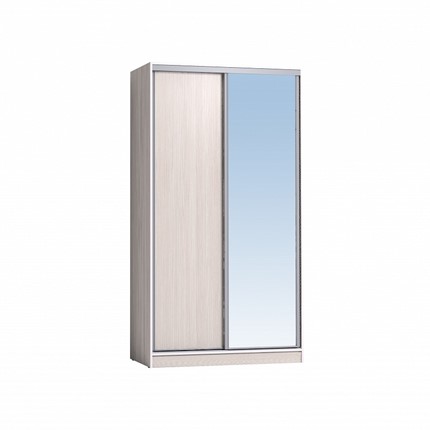 Шкаф 2-х створчатый 1200 Домашний Зеркало/ЛДСП, Бодега Светлый в Абакане - изображение
