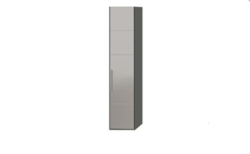 Распашной шкаф Наоми с зеркальной дверью правый, цвет Фон серый, Джут  СМ-208.07.02 R в Абакане