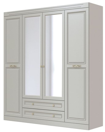 Шкаф четырехдверный Олимп ШР-4 (Фисташковый) 2 зеркала в Абакане - изображение