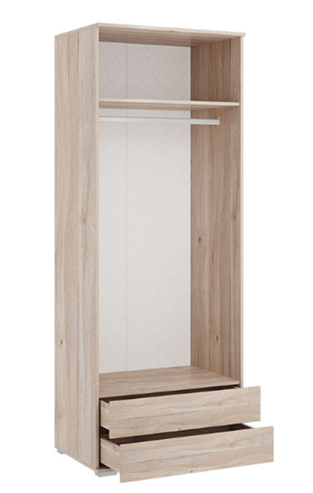 Шкаф двухдверный с ящиками Лайк 55.01, дуб мария/фуксия в Абакане - изображение 2