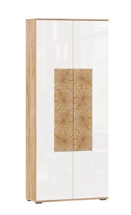 Шкаф двухстворчатый Фиджи с декоративными накладками 659.310, Дуб Золотой/Белый в Абакане - изображение