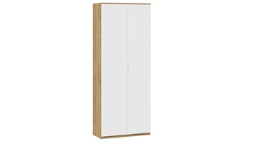 Распашной шкаф с 2-мя дверьми Хилтон Исп.2 90 (Дуб Крафт Золотой/Белый матовый) в Абакане - предосмотр
