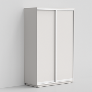 Шкаф 2-х створчатый ЭКО-Сим Д 220х140х60, Белый матовый/белый глянец в Абакане