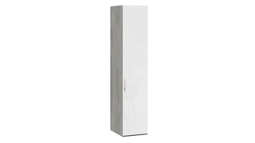 Шкаф одностворчатый Эмбер СМ-348.07.001 (Дуб Гамильтон/Белый глянец) в Абакане