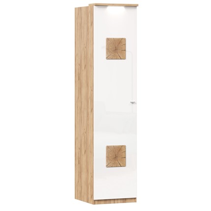 Шкаф одностворчатый с декор. накладками Фиджи 659.225, белый в Абакане - изображение