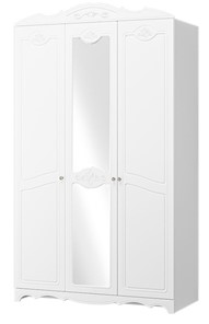 Шкаф трехдверный в спальню Лотос ШР-3 (Белый) 1 зеркало в Абакане
