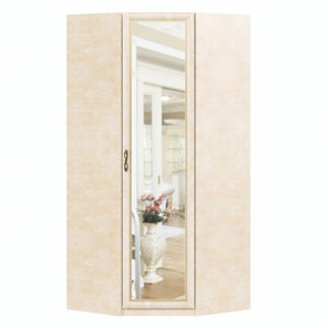 Распашной угловой шкаф Александрия с зеркалом ЛД 625.062, Рустика/Кожа Ленто в Абакане
