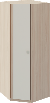 Распашной шкаф угловой Глэдис М21 (Шимо светлый/Белый текстурный) в Абакане - изображение