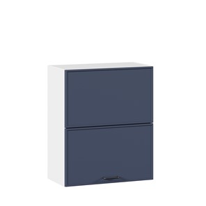 Настенный горизонтальный шкаф 600 комбинированный Индиго ЛД 298.970.000.125, Белый/Тёмно-синий в Абакане - предосмотр