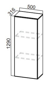 Кухонный пенал-надстройка Стайл, ПН500(720/316), МДФ в Абакане