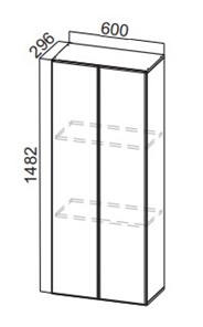 Кухонный пенал-надстройка Стайл, ПН600(912/296), МДФ в Абакане
