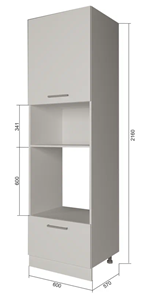 Кухонный шкаф-пенал П7 3, Сатин/Антрацит в Абакане