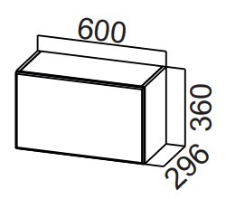 Шкаф кухонный настенный Стайл, ШГ600/360 горизонтальный, МДФ в Абакане
