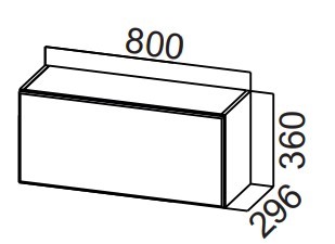 Кухонный навесной шкаф Стайл, ШГ800/360 горизонтальный, МДФ в Абакане
