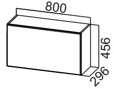 Навесной кухонный шкаф Стайл, ШГ800/456 горизонтальный, МДФ в Абакане