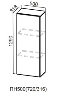 Настенный шкаф-пенал Модерн New, ПН500(720/316), МДФ в Абакане