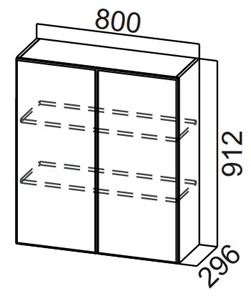 Распашной кухонный шкаф Стайл, Ш800/912, МДФ в Абакане