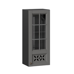 Шкаф навесной Амели-3 400 высокий со стеклом ЛД 299.420.000.042, Черный/Оникс серый в Абакане