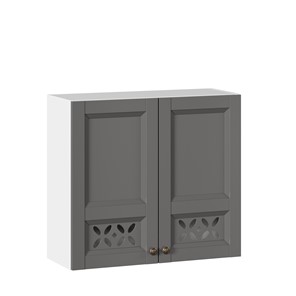 Навесной кухонный шкаф Амели-3 800 ЛД 299.360.000.033, Белый/Оникс серый в Абакане